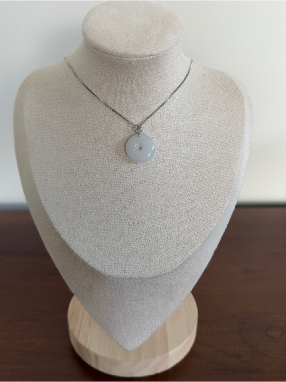 Certified Grade A Burma Jade Donut Pendant Necklace
